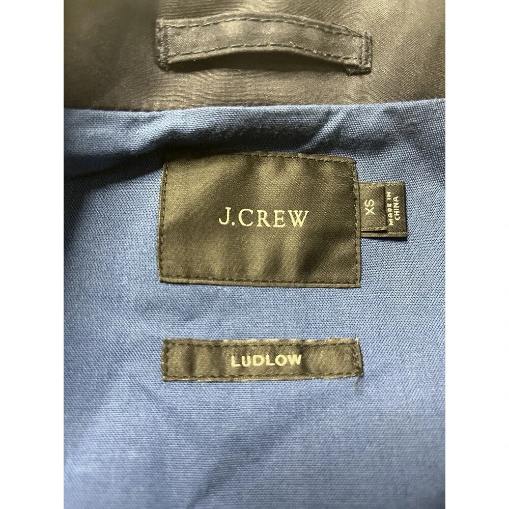 J.Crew Ludlow Men's XS Navy Water-Repellent Bonded Cotton Car Coat HO16 E8564